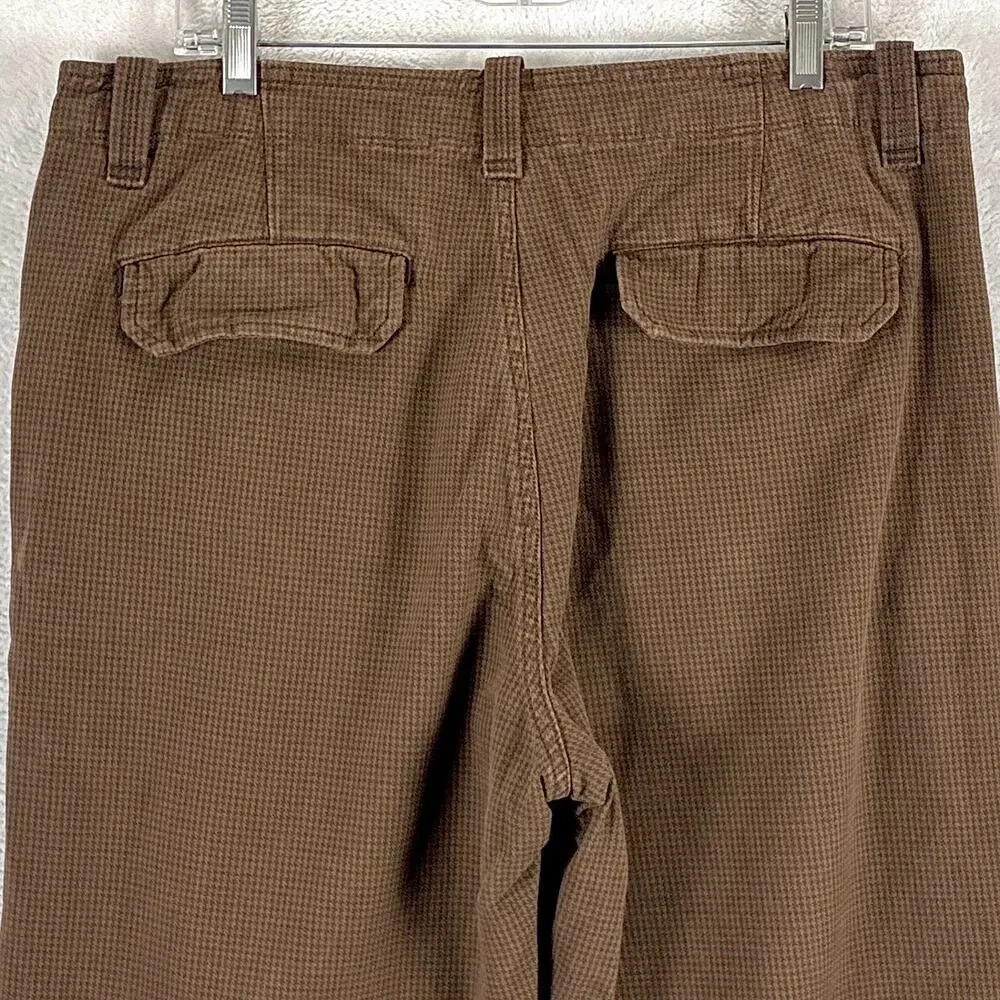 VTG Gap Pants Mens 36x34 (36x32) Brown Houndstooth Boot Fit Baggy Preppy Y2K